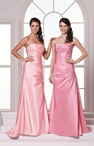 NEW D'Zage Rose Pink Taffetta Bridesmaid Dress - Size 8