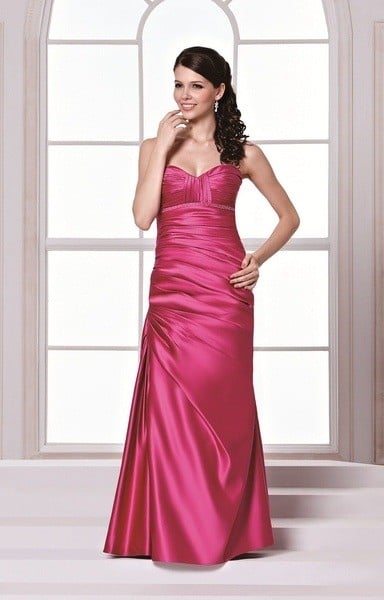 NEW D'Zage Fuchsia Satin Bridesmaid Dress - Size 16