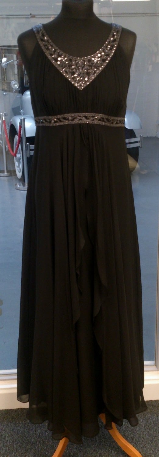 Monsoon Black Evening Maxi Dress - Size 12