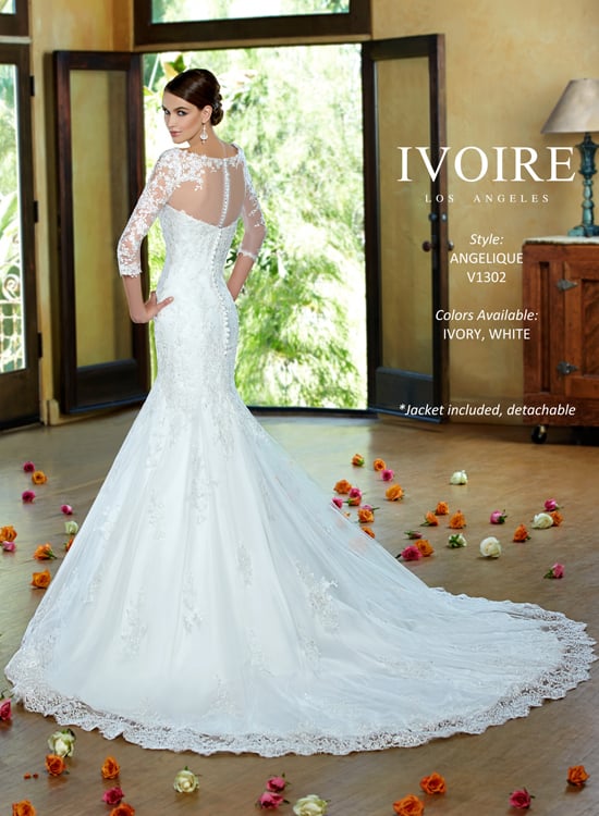 New Kitty Chen Ivoire LA Fit & Flare Lace Gown - Angelique - Size 14