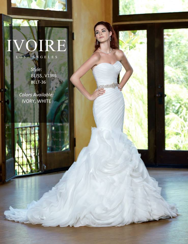 New Kitty Chen Ivoire LA Fit & Flare Organza Gown - Bliss - Size 16