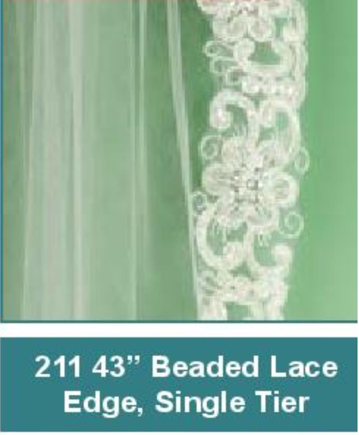 Veil 211 - Beaded Lace Edge single Tier