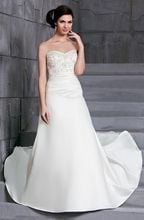 New D'Zage White Satin A-Line Wedding Gown