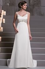 New D'Zage Ivory Satin Column Wedding Gown