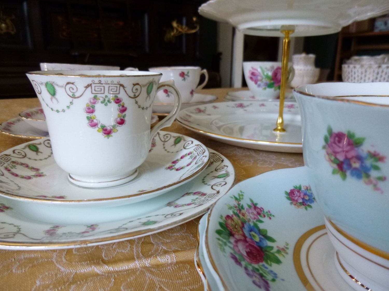 English vintage china, Bespoke, Mix and match tea set, mixed tea set, mix and match vintage, mix