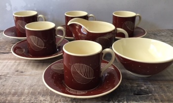 Susie Cooper "Leaf and Spots" Coffee Set