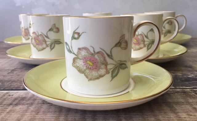 Susie Cooper "Wild Rose" Coffee Set for Six