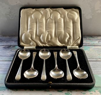 Rare set of Six Silver Plated Sporks, with original box