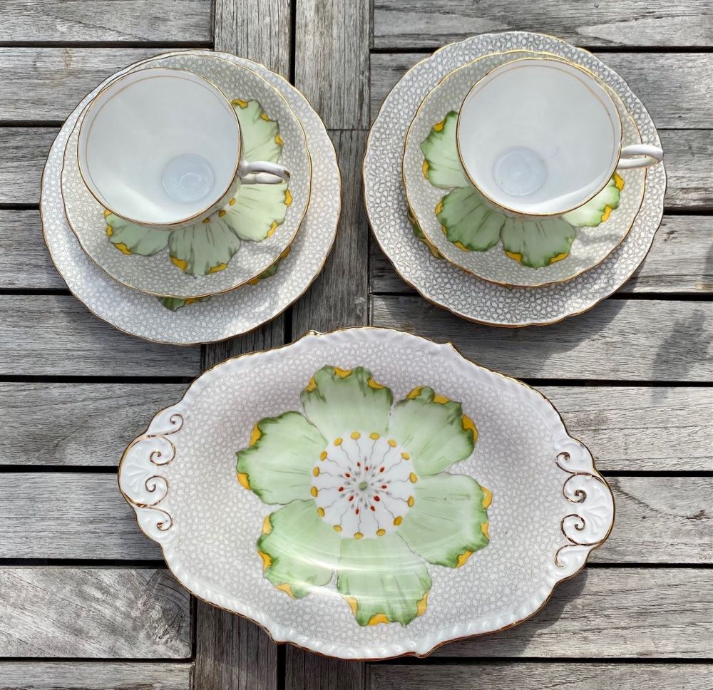 Plant Tuscan Tea for Two Set with Oval Cake Plate
