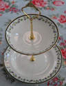 Mini cake stand made from vintage plates