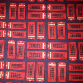 Benartex Fabric - Kanvas - Britain's Best - Phone Boxes - Cotton
