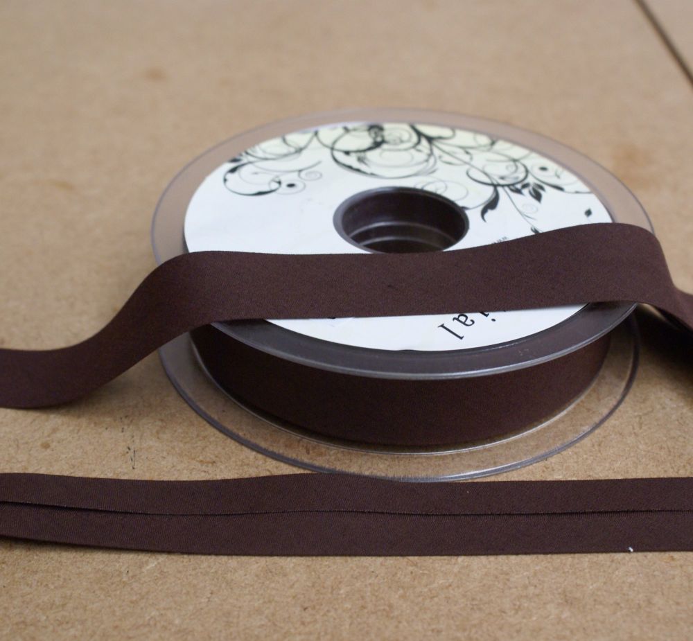 Bias Binding 25mm - Dark Brown 881 - Polycotton - Metre