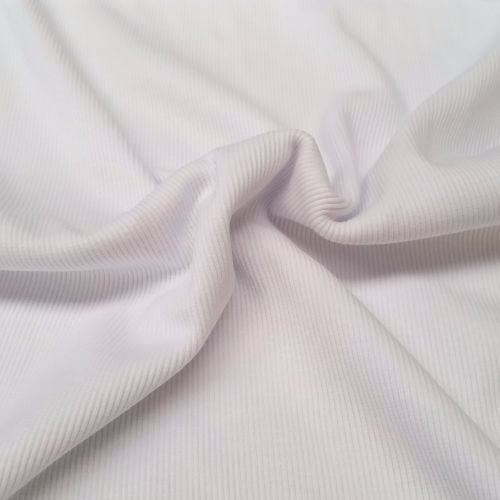 Stretch Ribbing/Collar/Cuff Fabric - Plain White HW - 97% Cotton 3% Lycra H