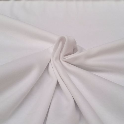 Jersey Knit T-Shirt Fabric - Plain White - 100% Cotton - Half Metre