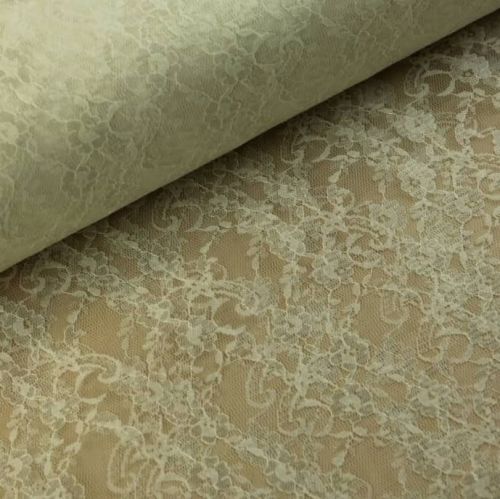 Floral Lace - Cream - 100% Polyester - Metre