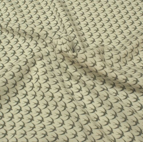 Viscose Fabric - Swallows - White - 100% Viscose - Half Metre