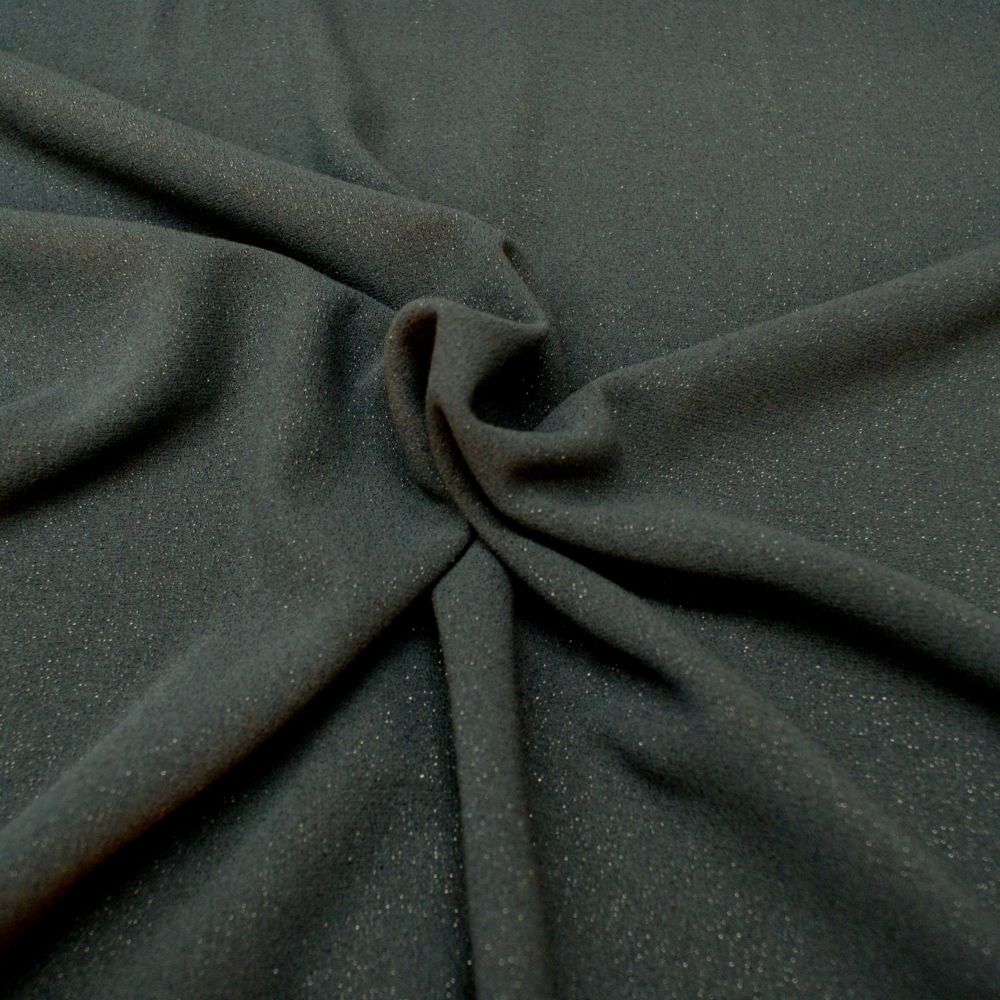 Glitter Poly Viscose Blend Fabric - Navy - 64% Polyester, 32% Viscose, 4% Lycra Half Metre