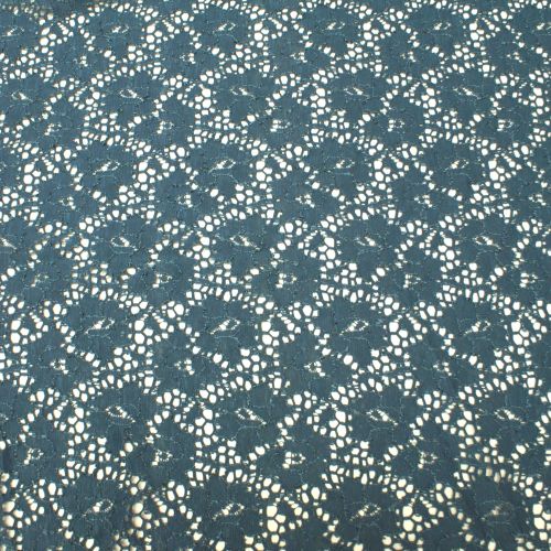 Lace Fabric - Blue - 63% Polyamide, 25% Polyester, 12% Lycra - Half Metre