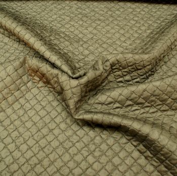 Puffer Jacket Fabric - Grey/Brown - 100% Polyester - Half Metre