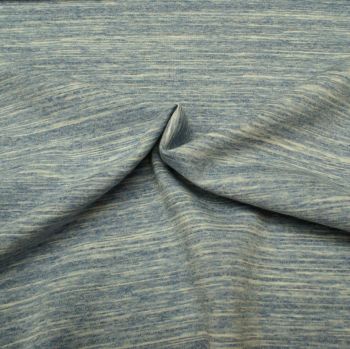 Stretch Jersey Fabric - Blue Melange - 45% Polyester, 25% Cotton, 20% Polyamide, 10% Lycra Half Metre