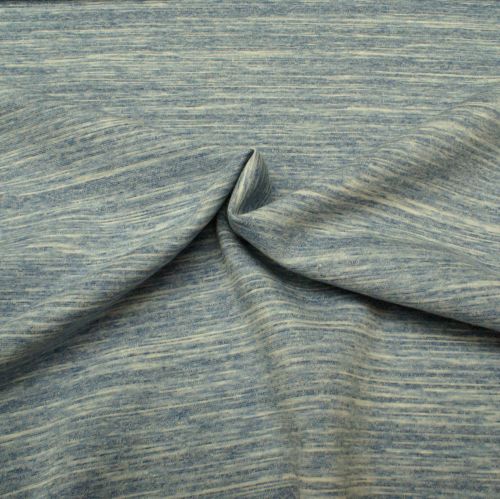 Stretch Jersey Fabric - Blue Melange - 45% Polyester, 25% Cotton, 20% Polya