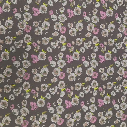 Wide Cotton Poplin Fabric - 145cm wide - Purple Floral - 100% Cotton - Half