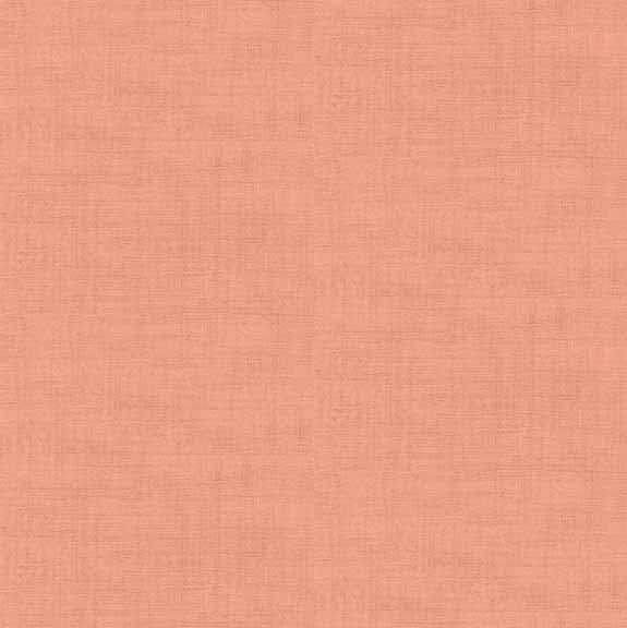 Makower Fabric - Linen Texture Look - Coral - 100% Cotton 