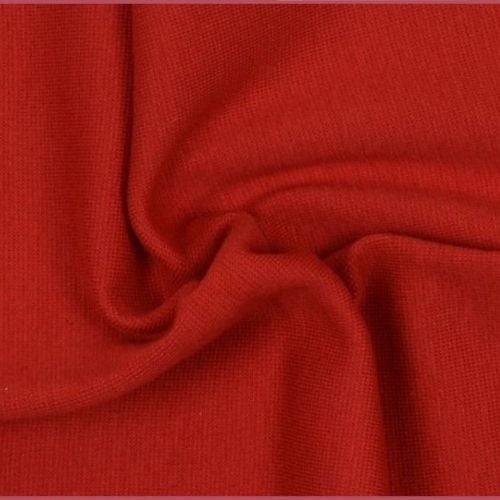 Stretch Ribbing/Collar/Cuff Fabric - Plain Red LW - 96% Cotton 4% Lycra Hal