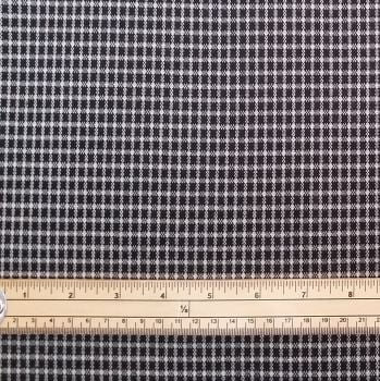 Poly Lycra Fabric - Check - Black - 98% Polyester, 2% Lycra - Half Metre