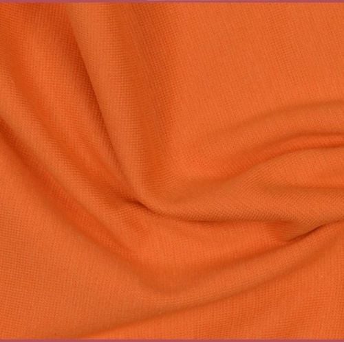 Stretch Ribbing/Collar/Cuff Fabric - Plain Orange LW - 96% Cotton 4% Lycra