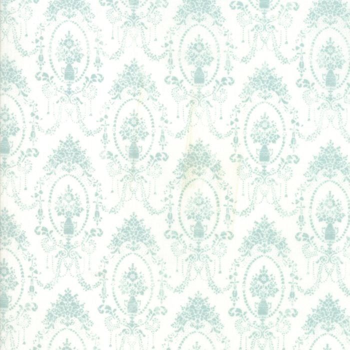 Moda Fabric - Amberley - Damask Topiaries - Sky Blue - 100% Cotton - 1/4m+