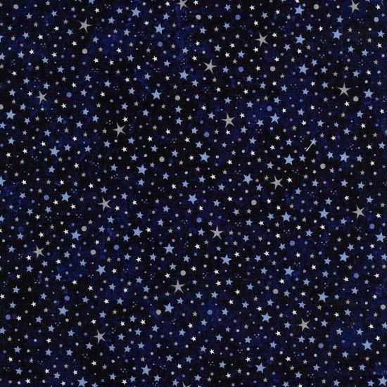 Nutex Fabric - Solar System - Stars - Blue - 100% Cotton - 1/4m+