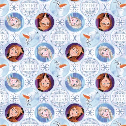 Disney Fabric - Frozen 2 - Elsa, Anna and Olaf Mythic Journey Badges - 100%