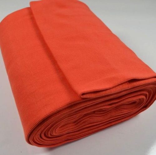 Stretch Ribbing/Collar/Cuff Fabric - Plain Orange HW - 95% Cotton 5% Lycra