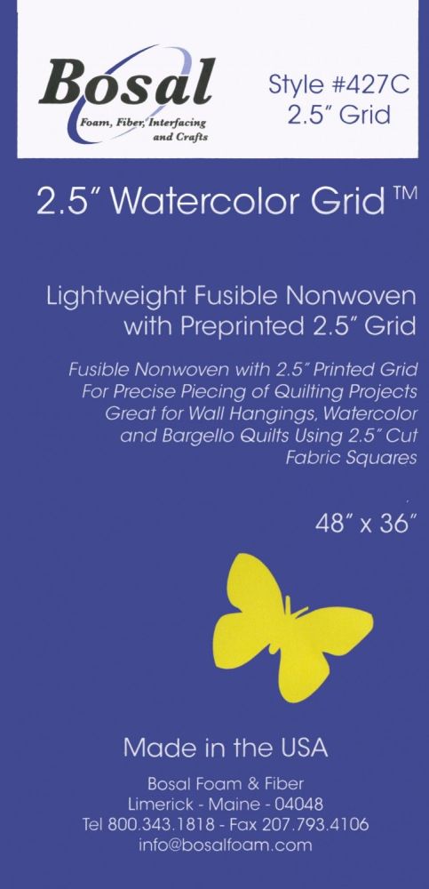 Bosal - Watercolour Grid - Lightweight Fusible Nonwoven Interfacing - 2.5