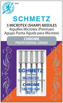 Schmetz Needles - Microtex - Size 80/12 - Pack of 5