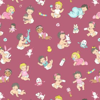 Michael Miller Fabric - Baby Boomers - Playtime Rose - 100% Cotton - 1/4M+