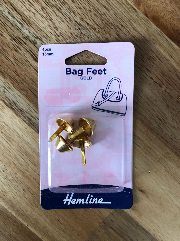 Hemline 15mm Steel Bag Feet - Gold x 4