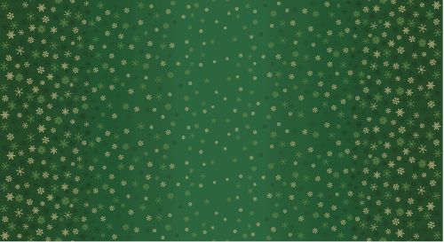 Makower Fabric - Ombre Snowflake - Green - 100% Cotton - Long 1/4m+