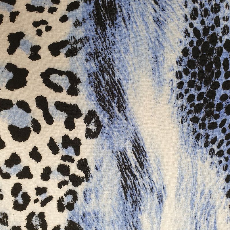 Viscose Fabric - Leopard Print - Blue - 100% Viscose - Half Metre