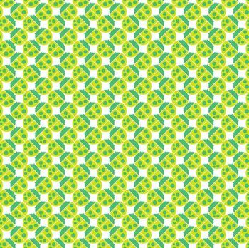 Andover Fabric - Buzzin Around - Ladybugs - Green - 100% Cotton - 1/4m+