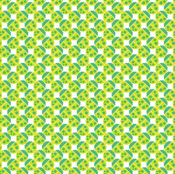 Andover Fabric - Buzzin Around - Ladybugs - Green - 100% Cotton - 1/4m+