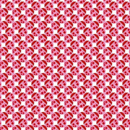 Andover Fabric - Buzzin Around - Ladybugs - Pink - 100% Cotton - 1/4m+
