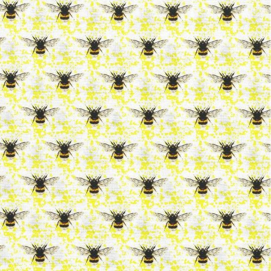 Nutex Fabric - Honey Bee - Yellow - 100% Cotton - 1/4m+