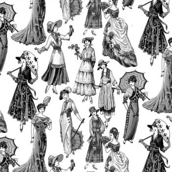 Nutex Fabric - Victorian Ladies - 100% Cotton - 1/4m+