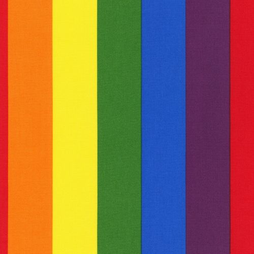Robert Kaufman Fabric - Rainbow Pride Stripes - Cotton - 1/4m+