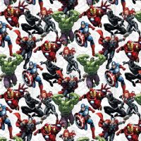 Marvel Avengers Fabric - Avengers Unite - White - 100% Cotton - 1/4m+