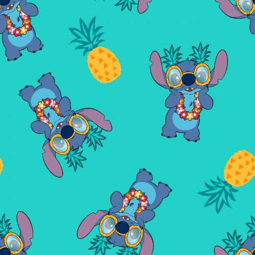 Disney Fabric - Lilo and Stitch - Stitch Pineapple - 100% Cotton - 1/4m+