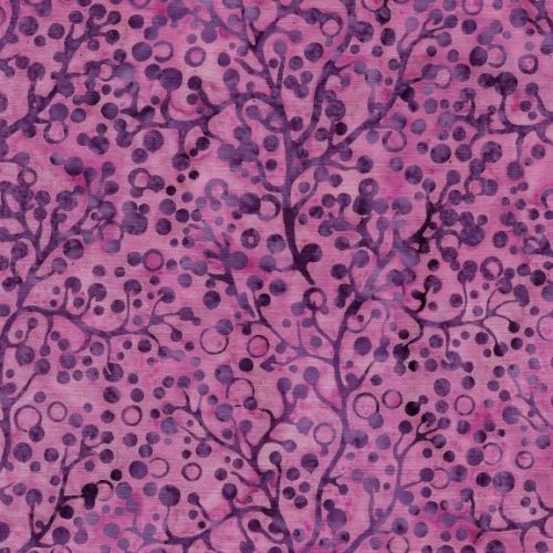 Island Batik Fabric - Pink Branches - 100% Cotton - 1/4m+