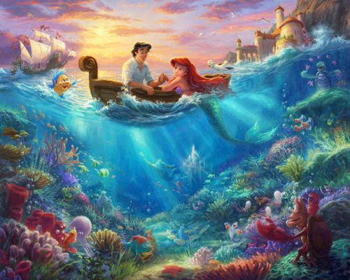 Disney Fabric - Disney Dreams - Ariel The Little Mermaid Panel - 100% Cotto